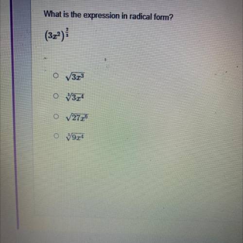 What is the expression in radical form?