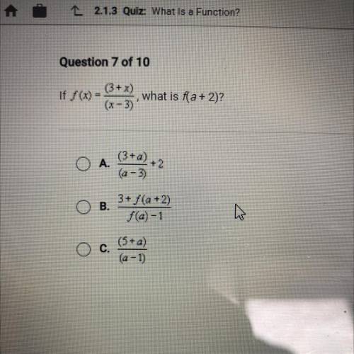 (3+x)
if f (x) =
what is f(a+ 2)?