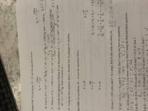 28. use the first equation in section IV for this problem. K=-Ug, G=6.67x10^-11 m^3 kg^-1 s^-2 , an