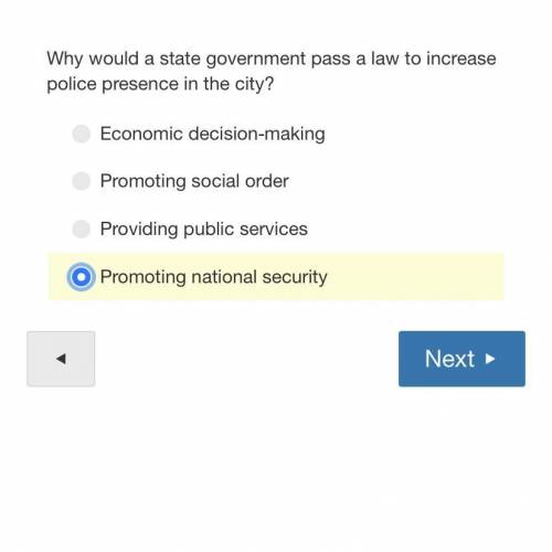 Why would a state government pass a law to increase police presence in the city?