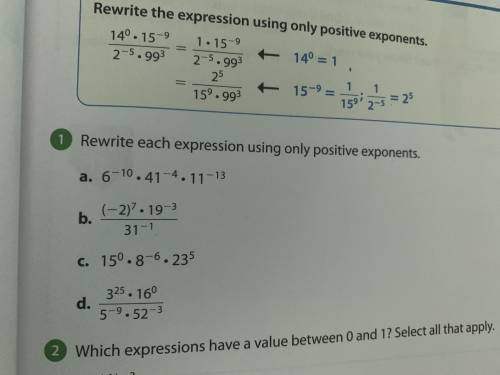 Rewrite each expression using only positive exponents