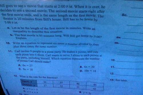 Can someone help me answer those questions except for number 10