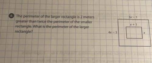 What is the perimeter of the larger rectangle?