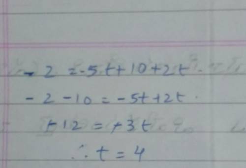 -2=-5t+10+2t
Solving linear equation 
Please help me ASAP