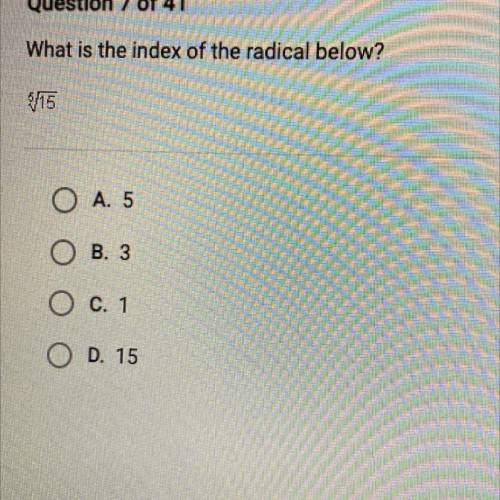 What is the index of the radical below?