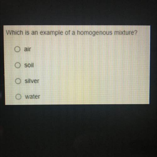 Which is an example of a homogenous mixture?
