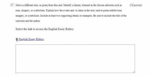 Select a different story or poem from this unit. Identify a literary element in the chosen selectio