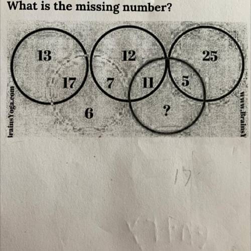 Problem 3:

What is the missing number?
13
12
25
17
BrainsYoga.com
6
2
www.Brainsy
What is the mis