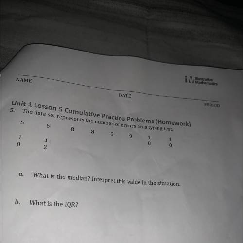 Unit 1 lesson 5 cumulative practice problems illustrative mathematics please help