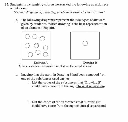 Students in chemistry course were asked the following question on a unit exam:

Draw a diagram re