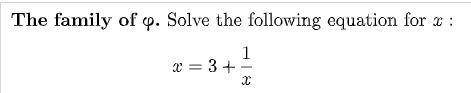 Solve the following equation for X: 3+1/x