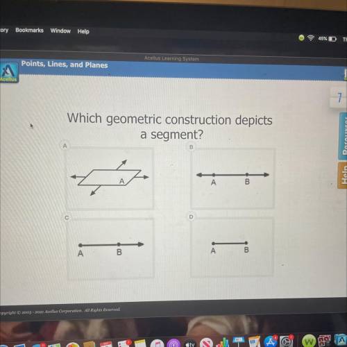 Which geometric construction is a segment?
