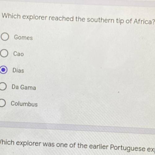 Which explorer reached the southern tip of Africa ?