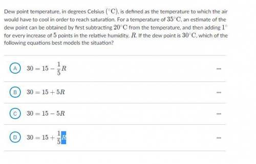Dew point temperature, in degrees Celsius (^\circ\text C)(

∘
C)left parenthesis, degrees, start t