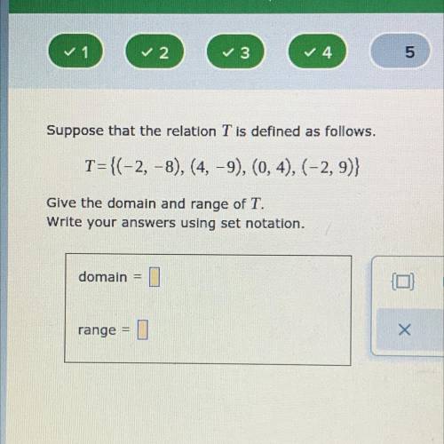 Give the domain and range of T.