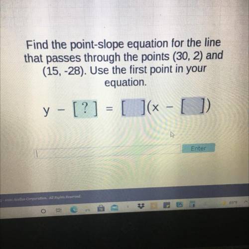 Please help will give brainliest

Find the point-slope equation for the line
that passes through t