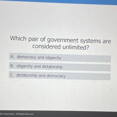 Which pair of government systems are
considered unlimited?