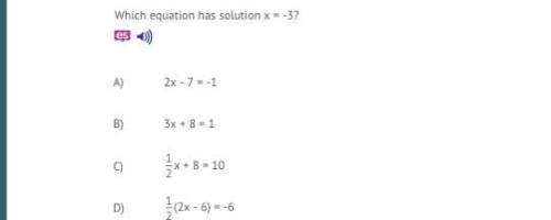 Which equation has solution x=-3?