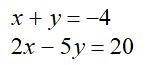 Question 2: What is the y-coordinate of the solution for the system of equations? *

.3
.0
.4
.-4