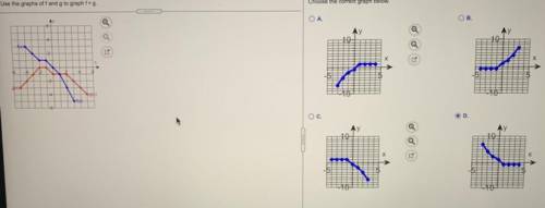 Use graphs f and g to graph f+g