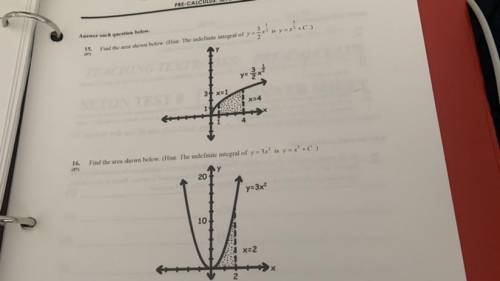 Find the area of the graphs