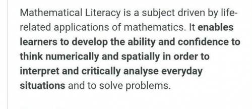 Mathematical Literacy​