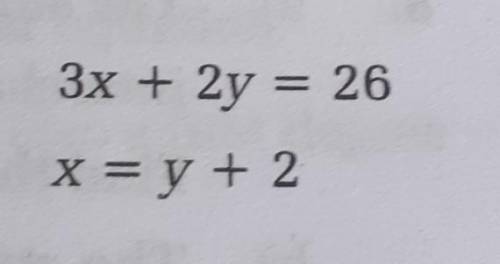 Solve each pair of simultaneous equations by substitution method​