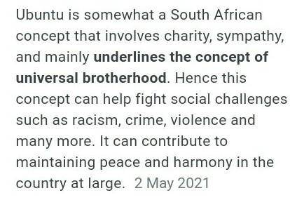 How would Ubuntu help to fight social challenges​