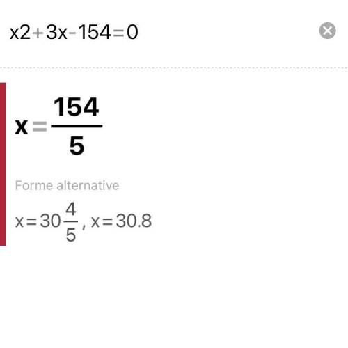 Ayuda con ecuación
x2+3x-154=0