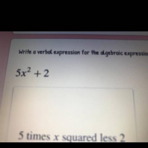 Write a verbal expression for the algebraic expression.
