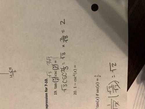 How do you find the value of the equation: 1 - csc ^2 (x)