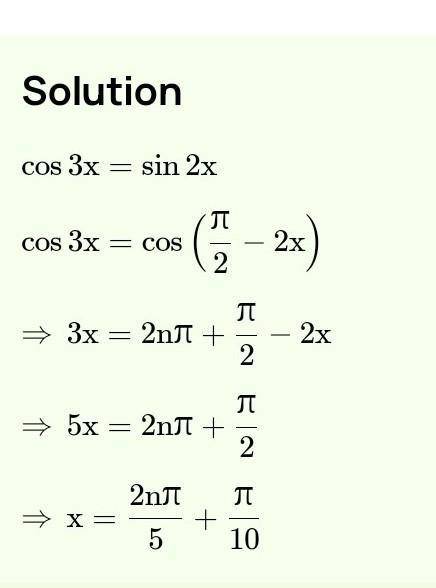 Prove : cos(3x)=sin(2x)​