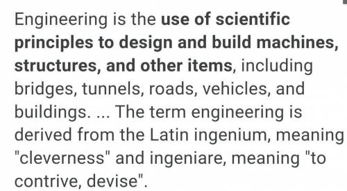 What is the simplified meaning of the word engineering​