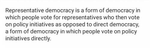 What is the definition of Representative Government? And why is it important?