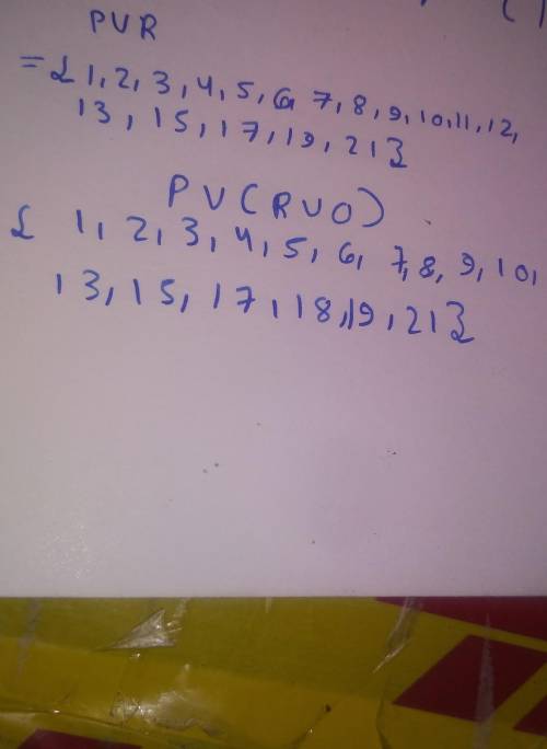Find the following then use diagram to illustrate each

1. P ∪ R 
P = { 1,3,5,7,9,11,13...21 } 
R =