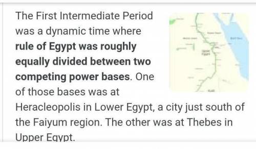 Why was Egypt unified after the first intermediate period: Provide 3 reasons.