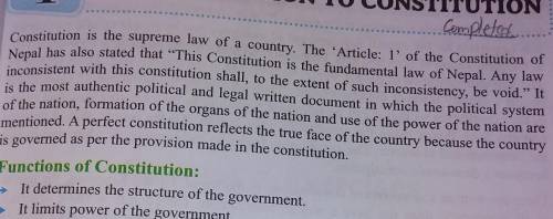 What is constitution mention importantance of a constitution​
