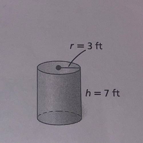 The surface area of a cylinder can be found using

the expression 27r(h+ r). Find the surface area