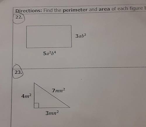 Need Asap Help With These Two Math QuestionsWith Finding The Perimeter & Area ​