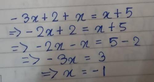Solve this equation - 3x+2+x=x+5