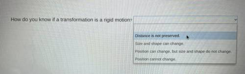 How do you know if a transformation is a rigid motion?