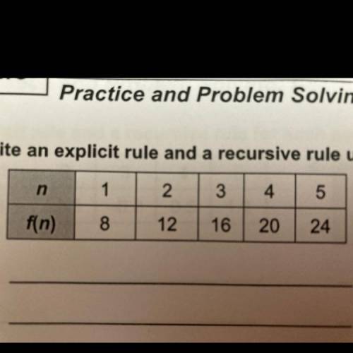 Write an explicit rule and a recursive rule using the table