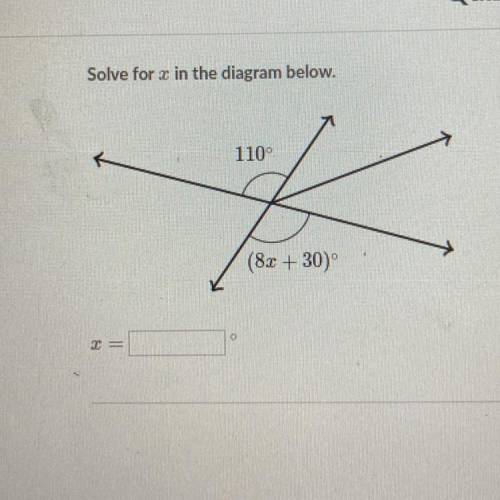 PLEASE HELP!! 
Solve for x in the diagram below.
