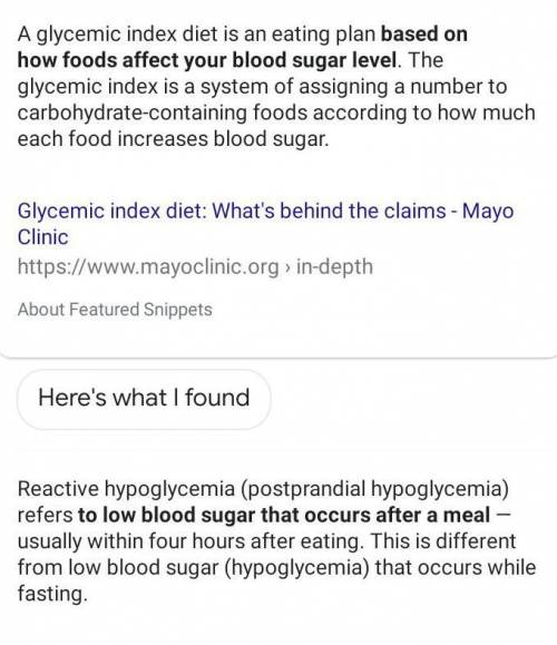 What is true of the glycemic index and reactive hypoglycemia?

A) the glycemic index categorizes a
