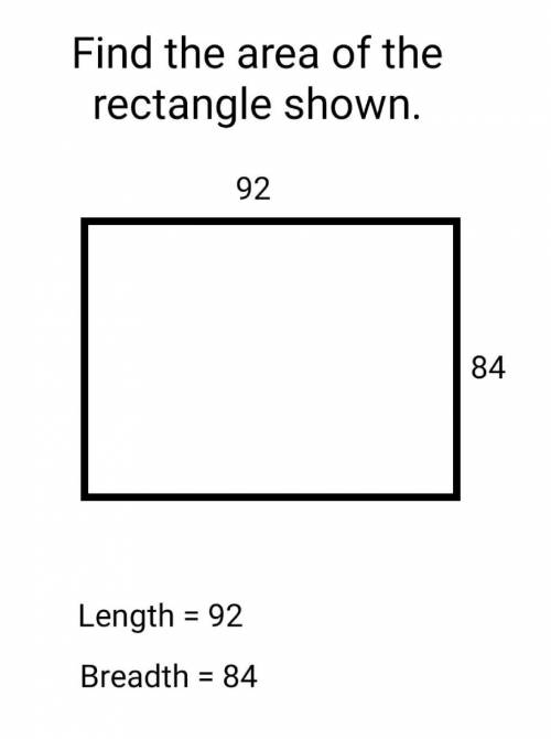 Find the area of the rectangle shown?