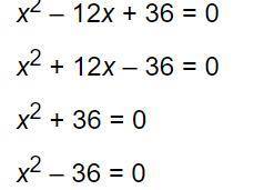 Which equation has solutions of 6 and -6?
