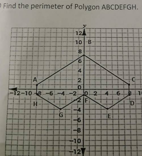 Find the perimeter of polygon ABCDEFGH. Please if you can show your work :)​