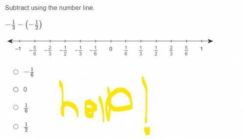 Subtract using the number line.

−13−(−12)
A number line ranging from negative one to one with an