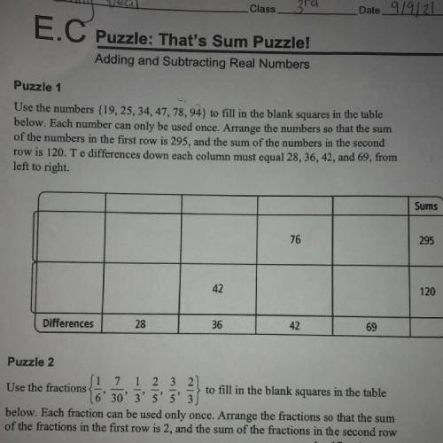 Math puzzle please help it’s extra credit and I failed my test