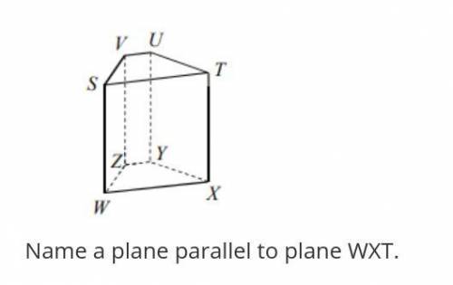 Name a plane parallel to plane WXT.